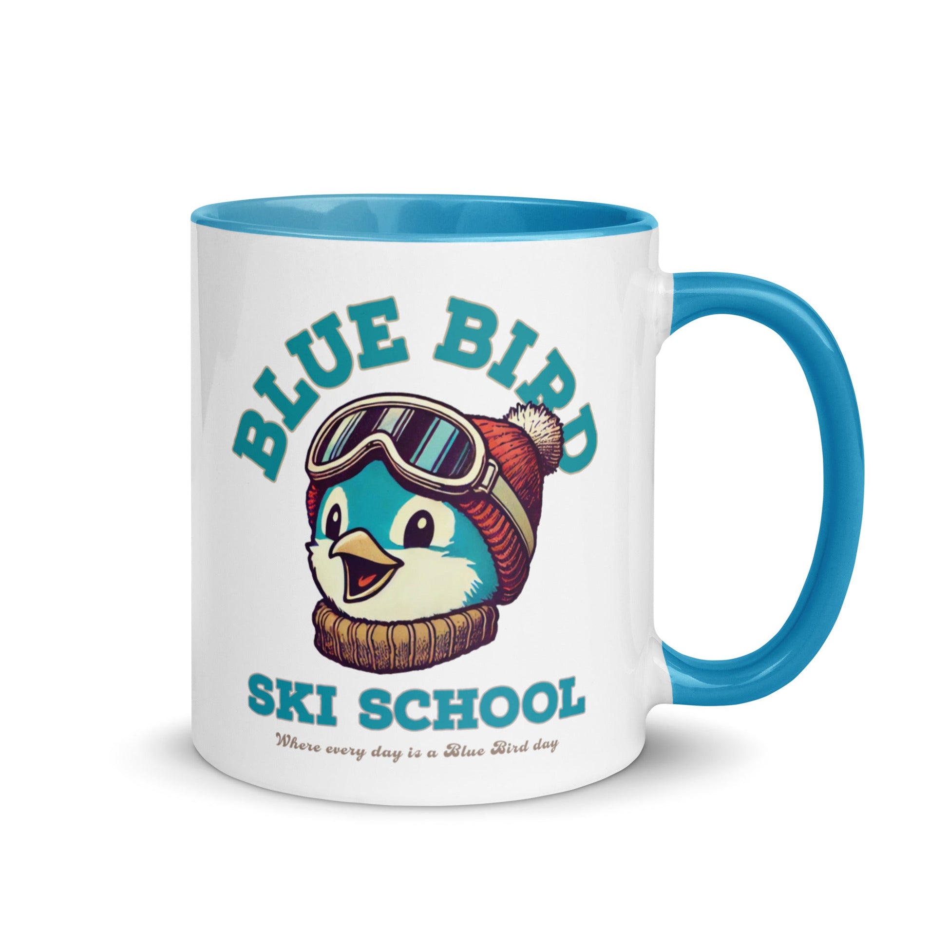 "Blue Bird Ski School" 11 Ounce Two Tone Ceramic Mug