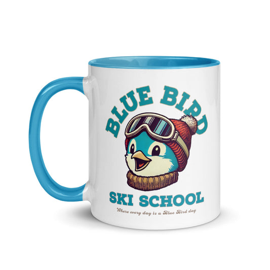 "Blue Bird Ski School" 11 Ounce Two Tone Ceramic Mug