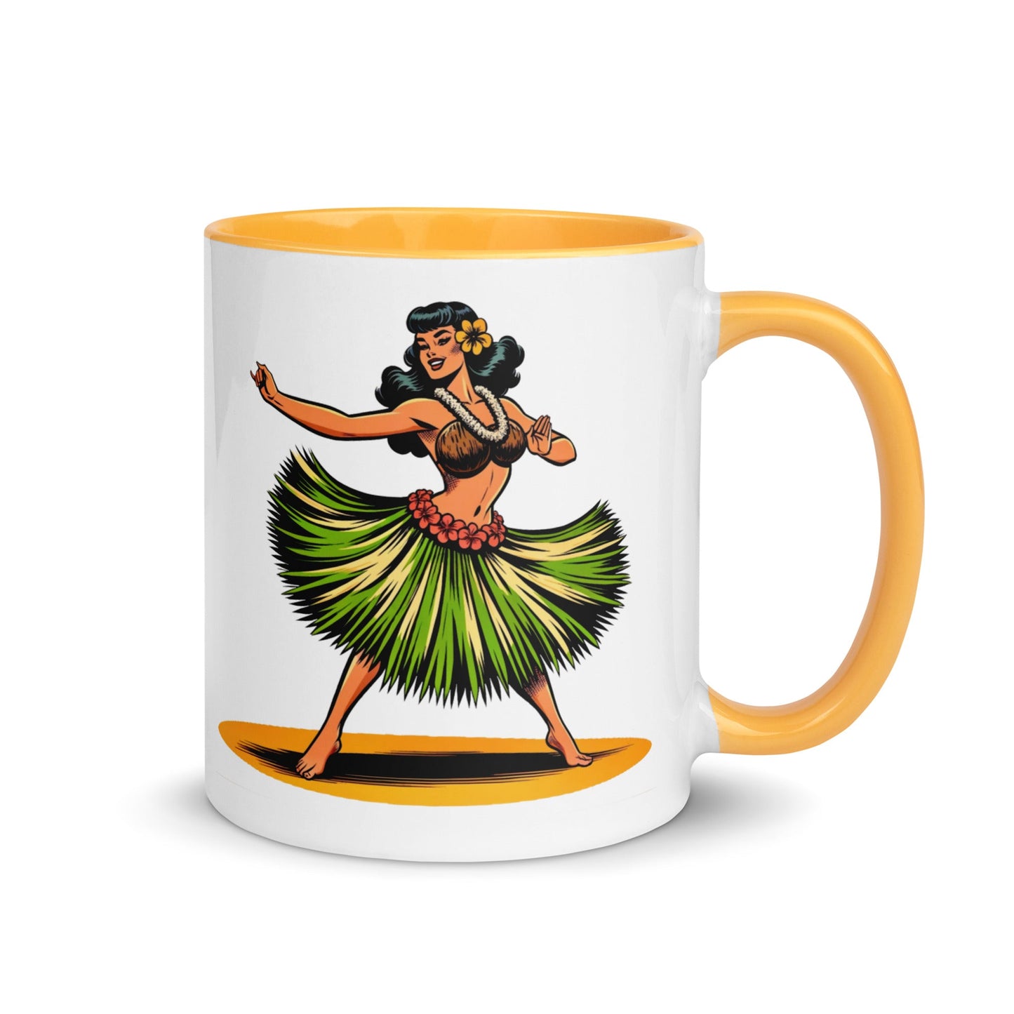 “Hula Girl” 11 Ounce Two Tone Ceramic Mug