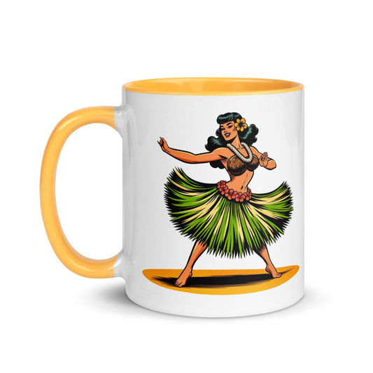 “Hula Girl” 11 Ounce Two Tone Ceramic Mug