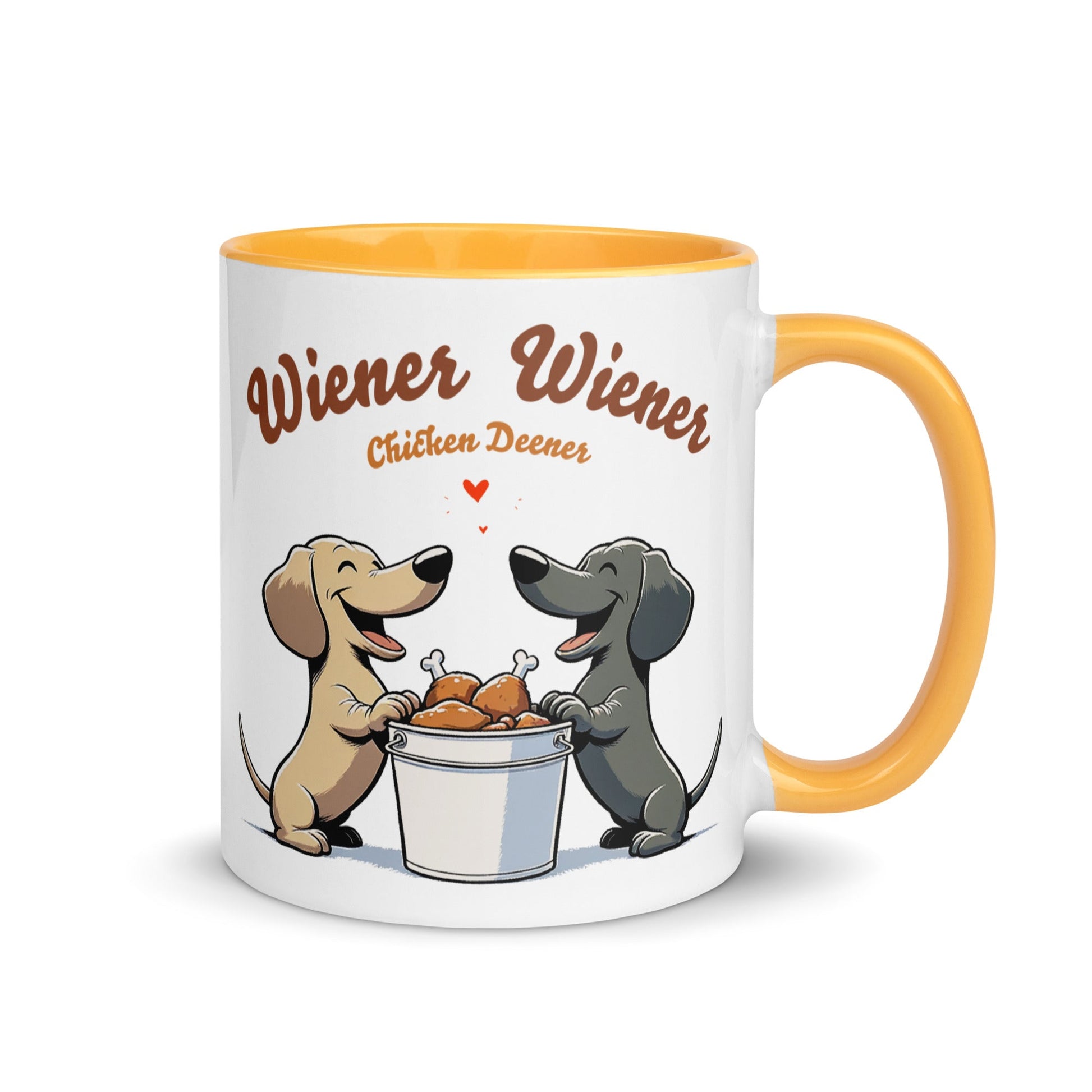 “Wiener Wiener Chicken Deener” 11 Ounce Two Tone Ceramic Mug